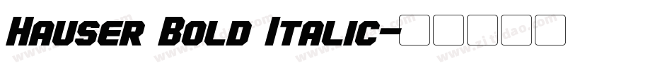 Hauser Bold Italic字体转换